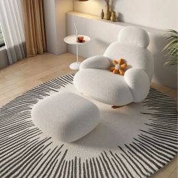 Nordic Fabric Living Room Chairs Home Furniture Light Luxury Single Sofa Lounge Chair Home Balcony Leisure Rocking Chair