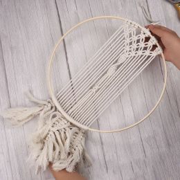 5Pcs 10/15/18/20/23/26cm Wooden Ring Bamboo Hoop Frame DIY Wreath Decorative Circle Craft Tools Wedding Christmas Decoration