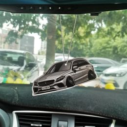 JDM Style Car Air Freshener Hanging Rearview Mirror Perfume Pendant Solid Paper For Mercedes-Benz Interior C63 G63 AMG A45 W205