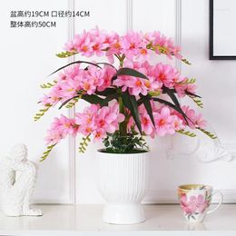 Decorative Flowers Phalaenopsis Artificial Desktop Small Potted Plants Decoration Living Room