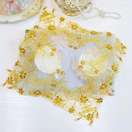 Table Cloth Luxury Flower Beads Embroidery Cover Wedding Kitchen Christmas Dining Tablecloth Decoration And Accessories