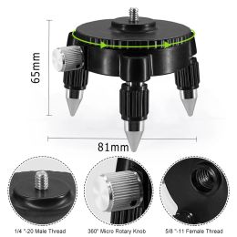 CLUBIONA 360 Adjustable Swivel Base Tripod Adapter for 1/4" inch Laser Levels and 5/8" inch Tripod