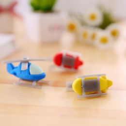 10 Piece Cute Helicopter Plain Student Stationery Children Erasers