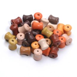 Maillard Colour 50pcs Bamboo Joint Wood Spacer Beads Necklaces Bracelets Earrings Wooden Beads For Jewellery Making DIY Accessories