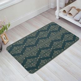 Carpets European Classic Retro Flower Home Doormat Decoration Flannel Soft Living Room Carpet Kitchen Balcony Rugs Bedroom Floor Mat