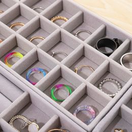 Velvet Jewelry Trays Stackable Showcase Display Drawer Organizer Storage Earring Organizer Ring Bracelet Holder Jewelry Case