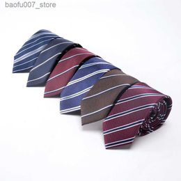 Neck Ties Mens Polyester business tie formal polyester tie bridegroom wedding Stripe TieQ