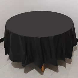 12 Pack Premium Plastic Disposable 84 Inch Round Tablecloth Round Table Covers