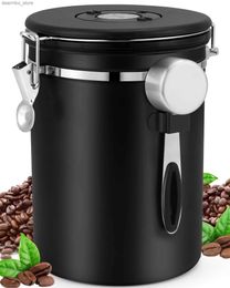 Food Jars Canisters Coffee Canister Airtiht Stainless Steel Kitchen Food Storae Container with Date Tracker and Scoop for rounds Coffee Beans L49