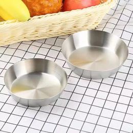 Bowls Stainless Steel 304 Oblique Dish Korean Kimchi Saucer And Thick Meal Liquid Dipped Sauce Plate Tableware Disc