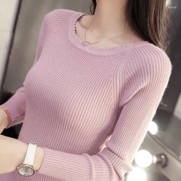 Women's Sweaters In A Spring Collar Sweater Coat For Hedging Short Sleeved Tight Shirt