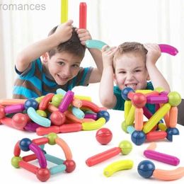 Magnets Magnetic Toys 25-86pcs Big Size Magnetic Building Blocks Game Magnets Stick Children Set Kids Magnets for Children Magnetic Toy Bricks 240409