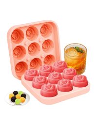 1PC Food Grade Silicone Cork Block Ice Box Ice Cream Maker Household Grinder Frozen Ice Rose Mould Kitchen DIY Ice Cube Tray