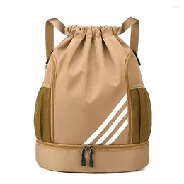 Backpack Sports Drawstring Outdoor Bags For Men Women Large Capacity Gym Bag With Shoes Compartment And Wet Proof Pocket