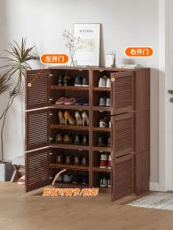 Simple storage cabinets at the door of solid wood shoes cabinets can be freely combined with lockers, and the cabinets under the