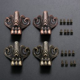 4pcs Animal Feet Corners Decor Leg w/screw Vintage Jewellery Wood Box Edge Cover Protector Guard Antique Bronze Copper Old Chinese