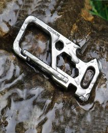 Titanium TC4 Portable Mechanic Key Chain Carabiner Outdoor Camping Multi EDC Tools Bottle Opener Wrench Screwdriver2959592