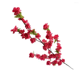 Decorative Flowers 60 Head Peach Blossom Wedding Artificial Flower Home Decoration Vase Arrange Bridal Simulation With Long Branches