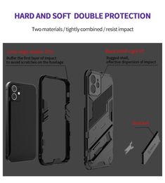 Rugged Armour Hidden Kickstand Back Cases For iPhone 14 13 12 Mini 11 Pro XS Max X XR 7 8 6 6S Plus SE Phone Coque4068244