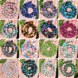 4 6 8 10mm Natural Stone Beads Lava Agates Jaspers Tiger Eye Amazonite Turquoises Beads for Jewellery Making DIY Bracelet Necklace