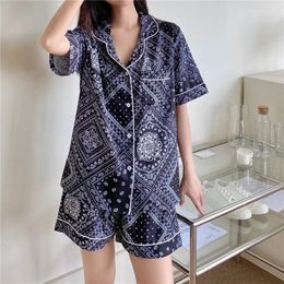 Home Clothing Alien Kitty Women Retro Printing Fashion Summer Short 2024 Gentle Casual High Quality Loose All Femme Pyjamas Sets