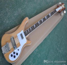 Natural wood Colour 4 Strings Electric Bass with Rosewood FretboardWhite PickguardBinding Bodyoffer customized4351176