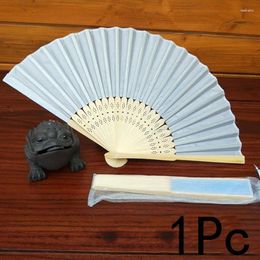 Decorative Figurines Folding Fan Hand Silk Cloth DIY Chinese Wooden Bamboo Antiquity Calligraphy Painting Dance