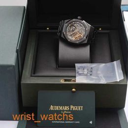 AP Wrist Watch Collection Royal Oak Series 15416CE Black Ceramic Double Swivel 41mm Hollow Dial With Transparent Bottom Automatic Machinery