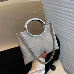 Evening Bags Trendy Brand Designer Rhinestones Handbags And Purses Chain Shoulder 2024 Women Bling Totes High Quality