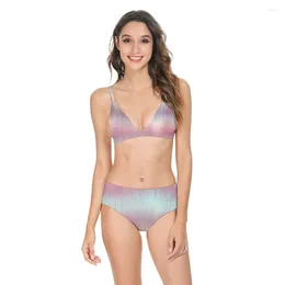 Women's Swimwear Tie Dye Bikini Set Push Up Sling Beach Bathing Women Swimsuit