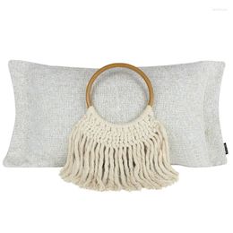 Pillow INS Fashion Cover With Tassel Handmade Cotton Linen Sofa Pillows Home Decor Ornamental Ramadan S 30x50cm
