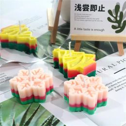 Christmas Snowflake Candle Silicone Mold Handmade Soap Aromatherapy Gypsum Resin Ice Mould Candle Making Kit Home Decor Gifts