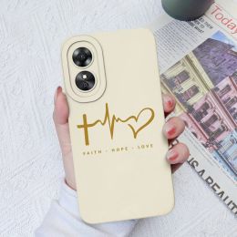 For OPPO A17 A17K Phone Case Love Heart Butterfly Soft Silicone Square Matte Cover For OPPOA17 OPPOA17K A 17 17K Fundas Coque