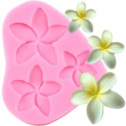 Flower Blossom Silicone Mold Plumeria Orchid Fondant Molds Cake Decorating Tools Cupcake Topper Candy Chocolate Gum Paste Moulds