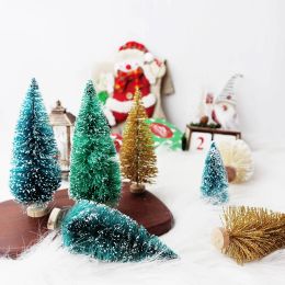 8pcs Mixed Size Mini Christmas Tree Green Sisal Cedar Small Pine Tree For New Year Xmas Party Home Table Ornaments Kids Gifts