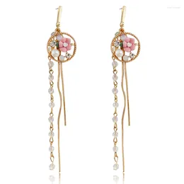 Dangle Earrings Est Small Fresh Fashion Flower Alloy Multi-chain Tassels Long Girls Women Delicate Brincos Jewellery Gifts