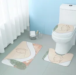 Bath Mats Zeegle Bathroom Mat Set Toilet Rugs Polyester Anti Slip Shower Carpets Home Lid Cover Room Rug Floor