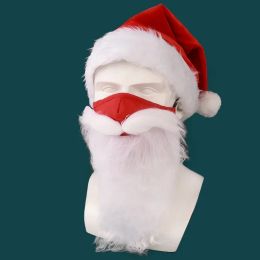 Christmas Cosplay Santa Claus Beard Mask Xmas Hat Eyebrow Gloves Costume for New Year Christmas Party Role Play Decoration