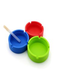 Soft Round Silicone Ashtray Luminous Mini Tray Unbreakable Portable Antiscalding Cigarette Ash Holder Multicolor EcoFriendly Bin9266193