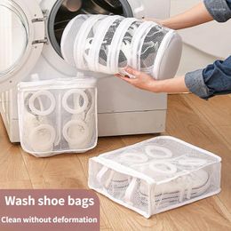 Laundry Bags 2024 Mesh Washing Machine Shoes Bag Anti-deformation Zipper Travel Clothes Storage Airing Dry Tool