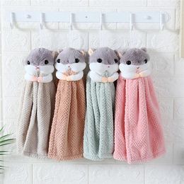 Towel 50pcs Baby Soft Plush Bath Nursery Hand Cartoon Squirrel Hanging Bathing For Children Bathroom Kitchen