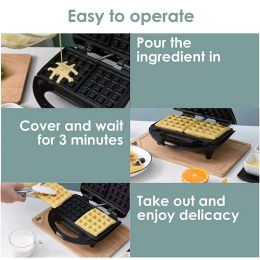 Breakfast Maker Sandwich Maker 2-Slice With Nonstick Plates 750W Kitchen Oven Home US Plug