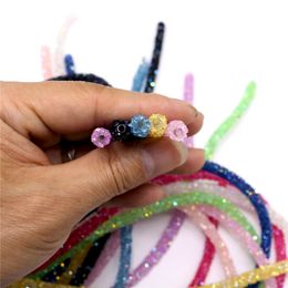 1 Yard 6/7mm Resin Glitter Rhinestones Rope Tube Cord Sequin Trimming for DIY Jewellery Bracelet Necklace Wedding Party Decor