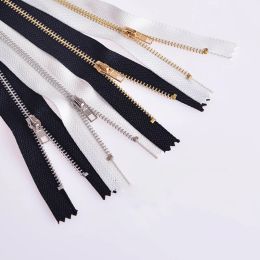 5pcs 3# Metal Light Gold Teeth Zippering White Black Zipper Pants Jean Silver Placket Zipper DIY Craft Tailor Sewing Accessories