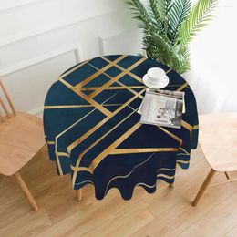 Table Cloth Geo Print Tablecloth Gold Geometric Outdoor Round Cover Kawaii Design For Living Room Dining