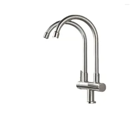 Kitchen Faucets Faucet 304 Stainless Steel Double Tube Single Cold Dish Basin