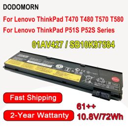 Batteries DODOMORN 01AV427 Laptop Battery For Lenovo ThinkPad T470 T480 T570 T580 P51S P52S 01AV423 01AV424 01AV425 6Cells 72Wh 10.8V