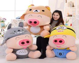 Cartoon Mcdull pig plush toy turned to relaxed bear miniontotoro soft throw pillow toy birthday gift7664112