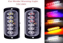 Strobe Warning Light 1224V 6LED Trucks Ambulance Lamp Ultrathin Car LED Side Marker Lights Police Flash Emergency Light7270527