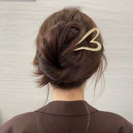 Korean New Hairpin Hair Sticks Heart Geometric Metal Trendy Metal Hair Accessories Headwear Hairstyle For Women Girls Jewellery